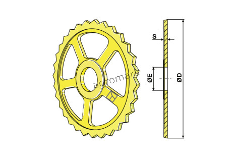KOŁO WYRÓWNUJĄCE ZĘBATE 480MM IND