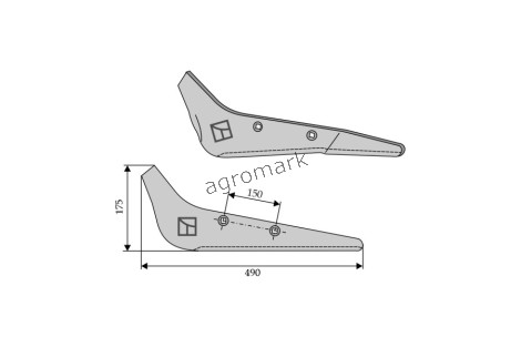 LEMIESZ WYORYWACZA PRAWY 490MM IND