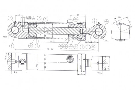 Siłownik hydrauliczny- podnoszenia łyżki