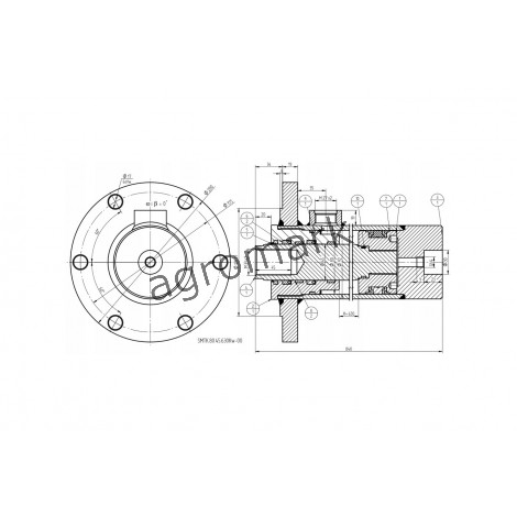 Cylinder obrotu CJ5F-80/45/630Gw