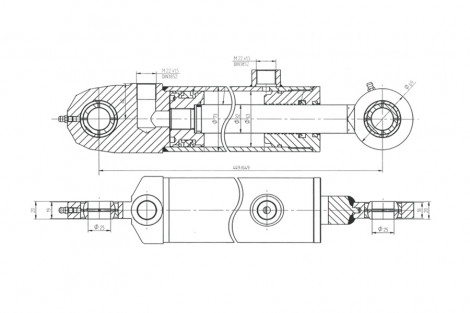 Cylinder układu kierowniczego SH2/63/32/200W