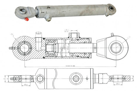 Cylinder ukł.wspomagania CJ-S07-50/28/300           WSPOMAGANIE UKŁ. KIEROWN.