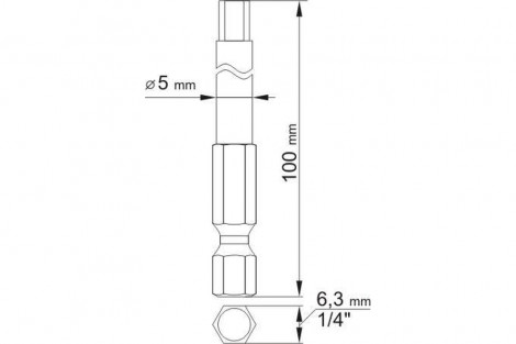 BITY DŁUGIE HEX TAMPER 3X100, 5X100