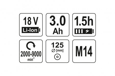 Szlifierka kąt. bezszcz .125mm 18V 3Ah