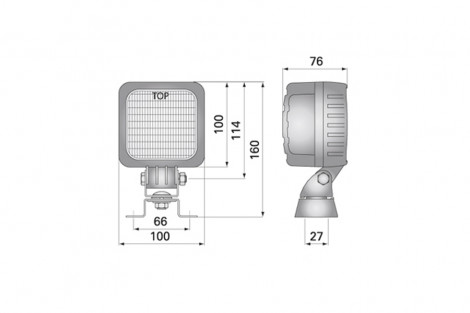 Lampa robocza 100x100 12/24v