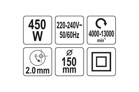 Szlifierka mimośrodkowa 450W 150mm