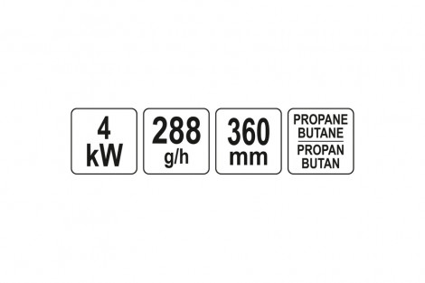 Palnik 360mm 4KW z 3-dyszami