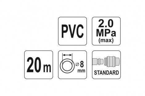 Wąż pneumatyczny PCV z szybkozłączem 8mmx20m