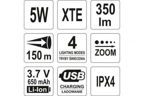 Latarka 5W USB