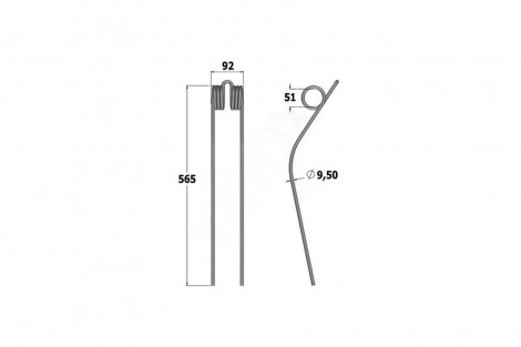 Palec przegrabiarki KUHN GA300,GA381,GA682,GA4101