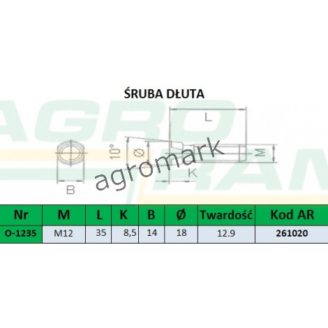 ŚRUBA Z NAKRĘTKĄ M12X35 12.9 (Z WCIĘCIEM DWUSTRONNYM) PREMIUM