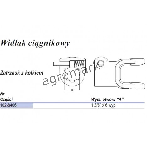 Widłak  z  kołkiem 1 3/8-6