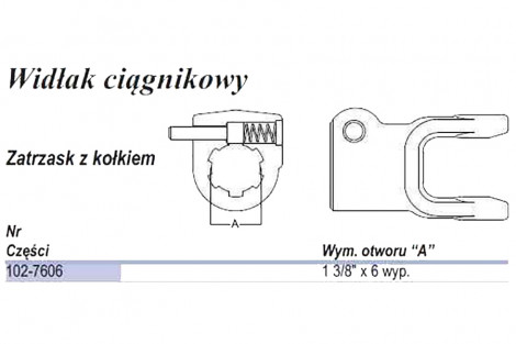 Widłak z kołkiem  1 3/8-6