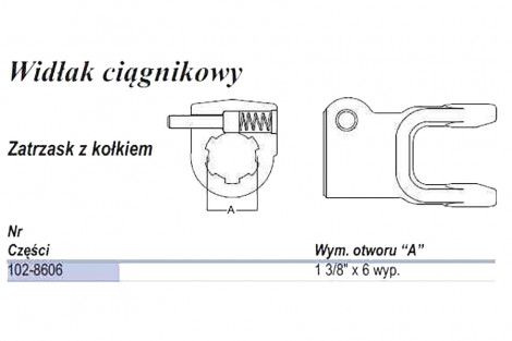 Widłak, AB6/AW22, bolec QD 1 3/8 Z-6