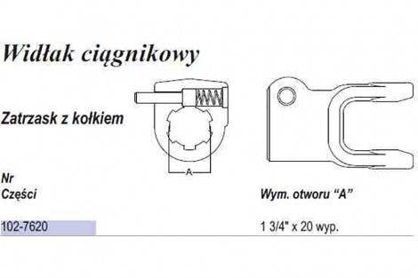 Widłak z kołkiem AW35 1 3/4x 20spl