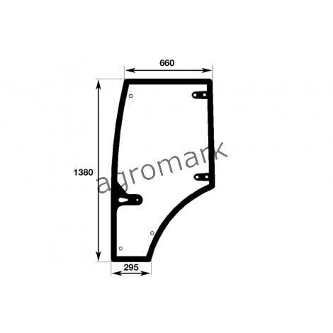 Szyba drzwi lewa MJR 80