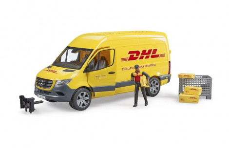 MB Sprinter DHL z figurką kuriera i z akcesoriami