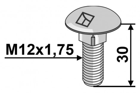 ŚRUBA ZAMKOWA M12X30 10.9 IND