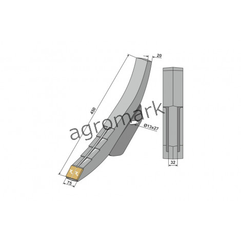 DŁUTO GŁĘBOSZA ATTILA Z PŁYTKĄ Z WĘGLIKA R17820731R IND