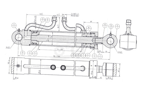 Siłownik hydrauliczny podpory 161-03140