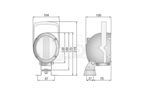Lampa robocza owalna