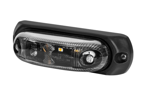 Lampa obrysowa owalna EMA34G-GRAPHITE wersja z podkładka gumową obrysowa boczna LED 12/24V przewód 2x0,75-0,5mb