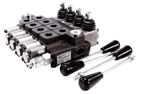 Rozdzielacz hydrauliczy 4-sekcyjny max przepływ 40L 1-sekcja z zatrzaskiem