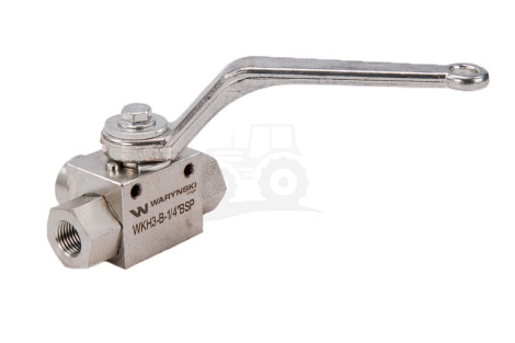 Zawór kulowy hydrauliczny 3-drogowy 3/2-1/4BSP z otworami mocującymi 500 bar