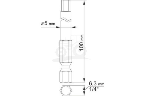 BITY DŁUGIE HEX TAMPER 3X100, 5X100