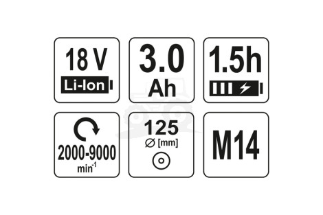 Szlifierka kąt. bezszcz .125mm 18V 3Ah