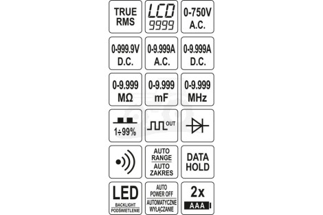 Miernik cyfrowy TRUE RMS LCD 9999