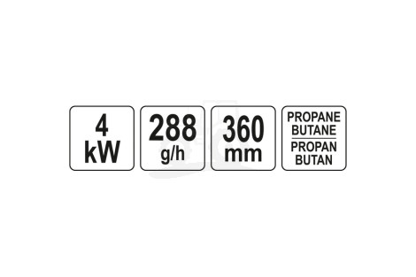 Palnik 360mm 4KW z 3-dyszami