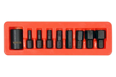 Komplet kluczy trzpieniowych udarowych HEX 1/2 9 sztuk 38 mm