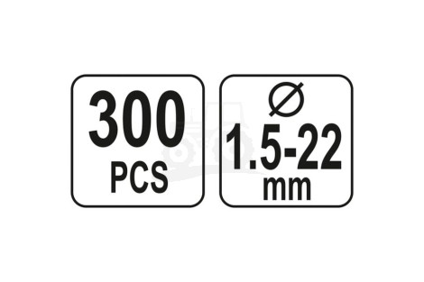 Zawleczki typu E 300szt Mix
