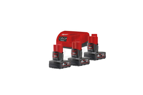 Zestaw 3 akumulatorów  M12 NRG-603, Li-ion 12 V + szybka ładowarka