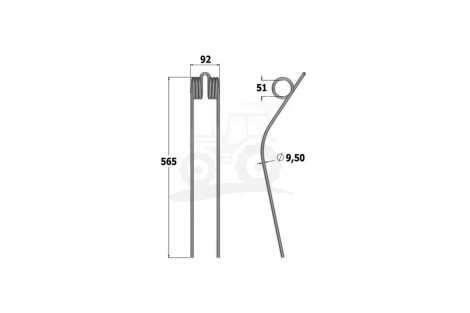 Palec przegrabiarki KUHN GA300,GA381,GA682,GA4101