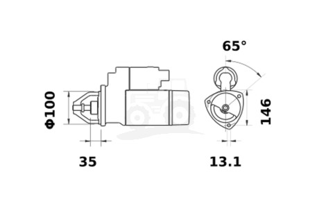 Rozrusznik z reduktorem 12V3,3kw ISKRA / MAHLE  /WZMOCNIONY/