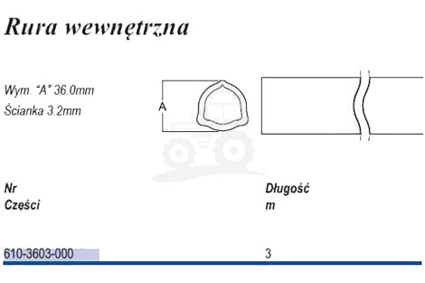 Rura trójkąt D36  T-3  zew,WEW