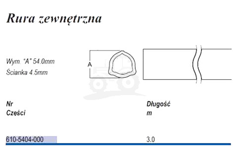 Rura trójkąt D54 zew