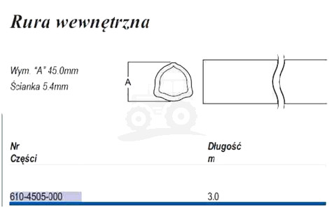 Rura trójkąt D45 wew