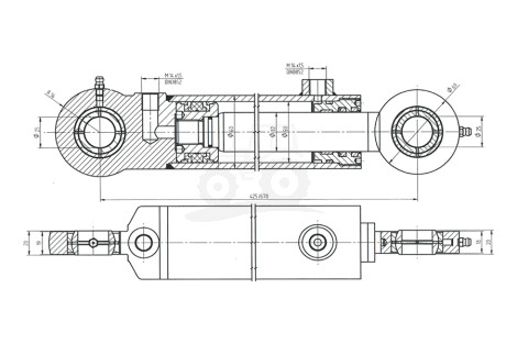 Cylinder hydrauliczny /2 WYJŚCIA/