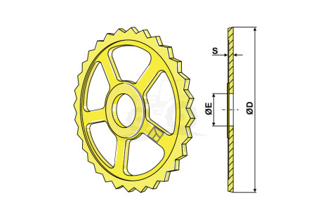 KOŁO WYRÓWNUJĄCE ZĘBATE 480MM IND