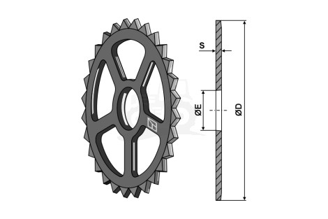 KOŁO WYRÓWNUJĄCE ZĘBATE 620MM IND