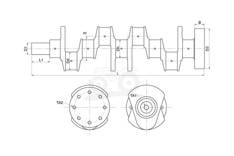 Wał korbowy D226-B6 MWM - czop Gł-70mm kor. 63mm Genmot KUTY