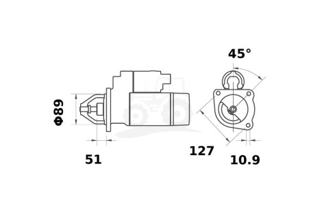 ROZRUSZNIK Z REDUKTOREM 12 V - 4.2 kW - 10 Z