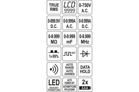 Miernik cyfrowy TRUE RMS LCD 9999