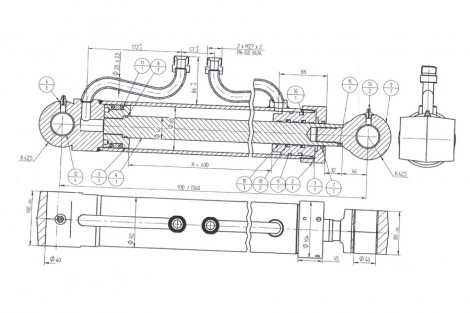 Siłownik hydrauliczny podpory 161-03140