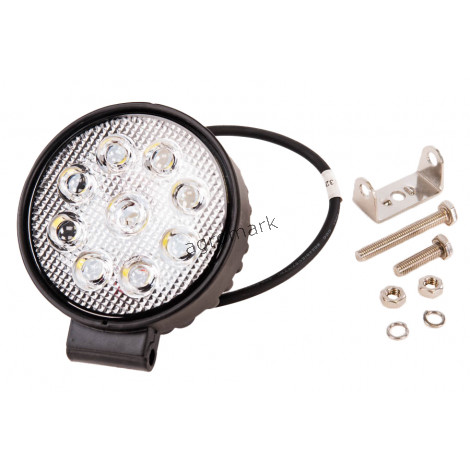 Lampa robocza okrągła 9LED 10-30V/27W 3600LM