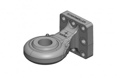 Zaczep oczkowy z łożyskiem kat. 3 , fi-51mm ( Flanszowe ) 110x100mm. M16