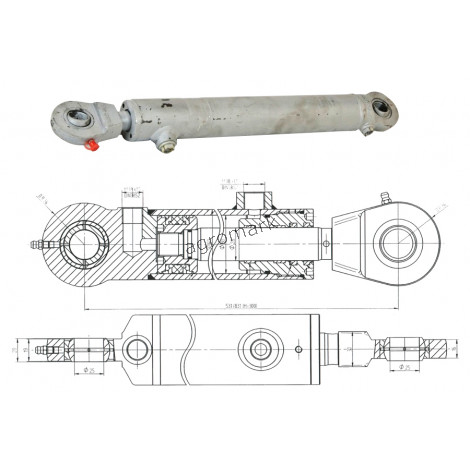 Cylinder ukł.wspomagania CJ-S07-50/28/300           WSPOMAGANIE UKŁ. KIEROWN.